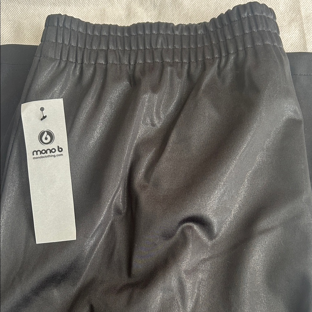 Mono B Glossy Black Joggers - Picture 1 of 9